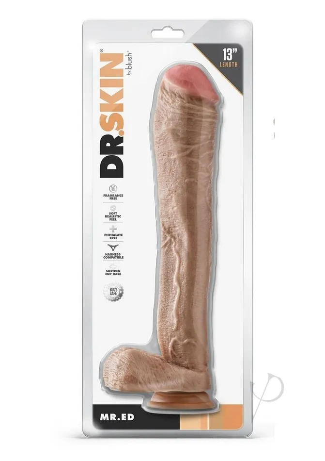 Dr Skin Dildos Dr Skin Silver Collection Mr Ed Dildo with Balls and Suction Cup 13in Vanilla Dr Skin Dildos Dr Skin Silver Collection Mr Ed Dildo with Balls and Suction Cup 13in Vanilla