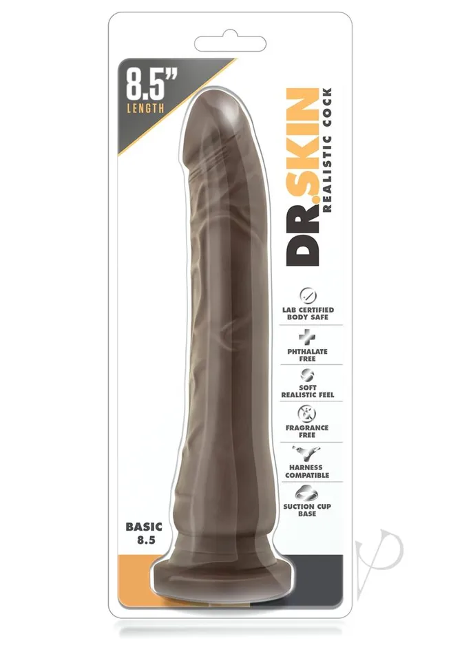 Dr Skin Dildos Dr Skin Silver Collection Realistic Cock Basic 85 Dildo 85in Chocolate