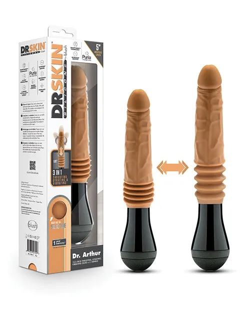 Dr Skin Platinum Collection Silicone Dr Arthur Rechargeable Thrusting Gyrating Vibrating Dildo 105in Caramel Dr Skin Female Sex Toys Dr Skin Platinum Collection Silicone Dr Arthur Rechargeable Thrusting Gyrating Vibrating Dildo 105in Caramel Dr Skin Female Sex Toys