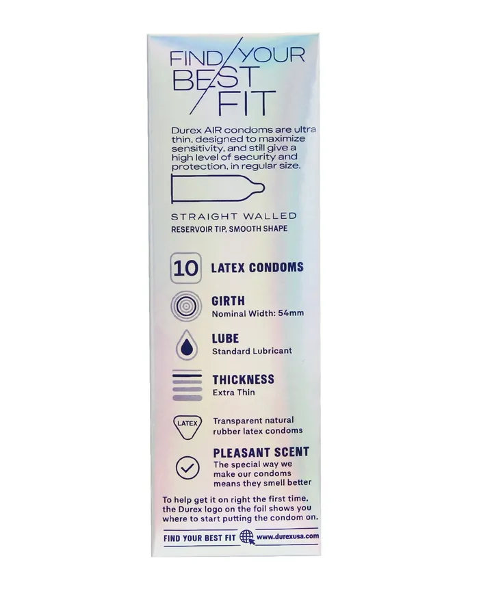 Durex Male Sex Toys Durex Air Condom Pack of 10