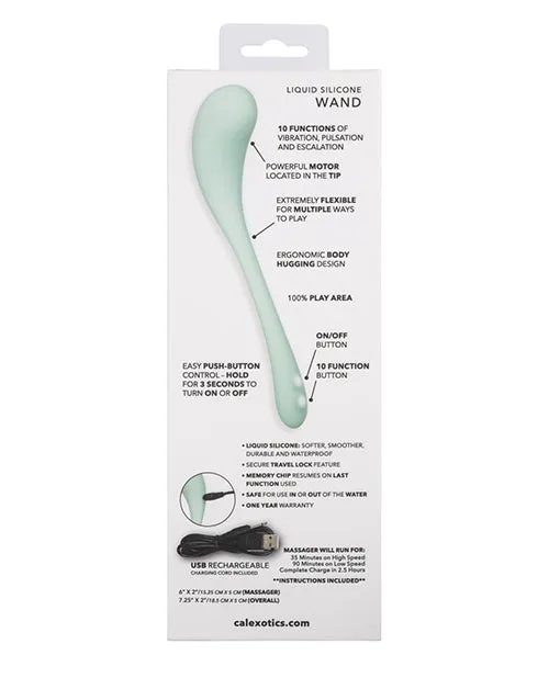 Elle Female Sex Toys Elle Liquid Silicone Wand Rechargeable Vibrator Green