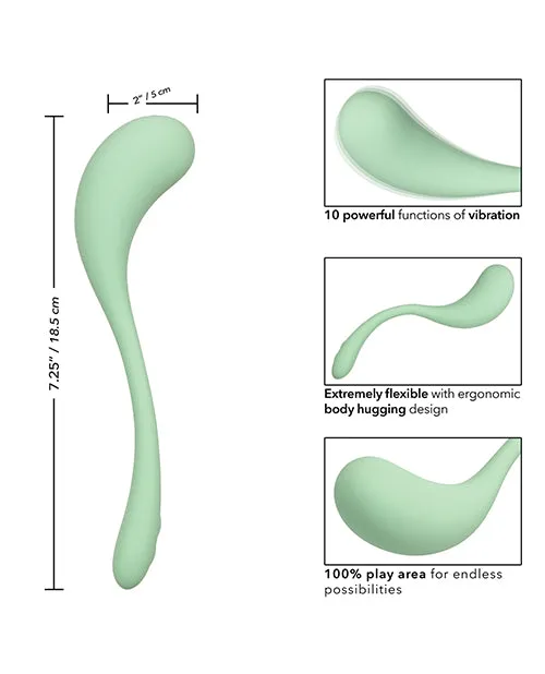 Elle Female Sex Toys Elle Liquid Silicone Wand Rechargeable Vibrator Green