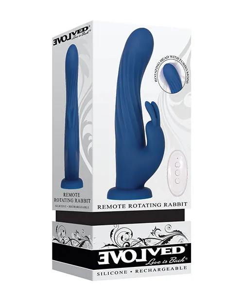 Evolved Female Sex Toys Rotating Silicone Rechargeable Rabbit with Remote Control Blue
