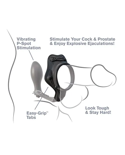 Fantasy C Ringz Male Sex Toys Fantasy CRingz Silicone Rock Hard AssGasm Cock Ring with Bullet Black
