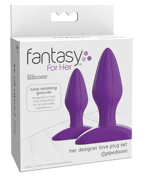 Fantasy For Her Designer Love Plug Set Anal Play Kit Silicone Purple Fantasy For Her Anal