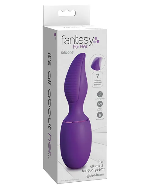 Fantasy For Her Ultimate TongueGasm Vibrator Waterproof Rechargeable Purple Fantasy For Her Vibrators