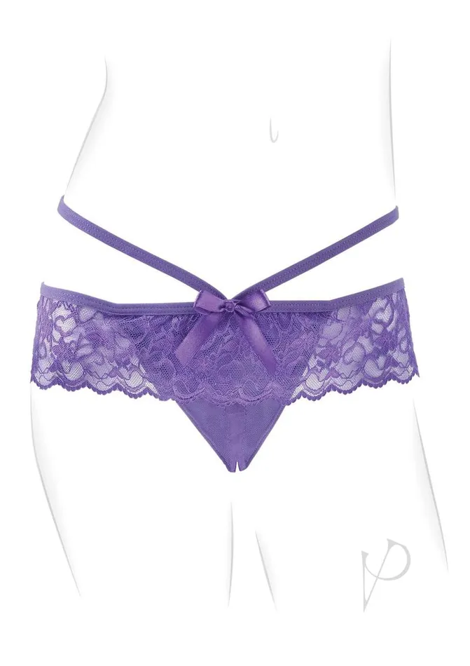 Fantasy Fore Her Thrill Her Crotchless Panty Vibe with Remote Control Purple Fantasy For Her Female Sex Toys