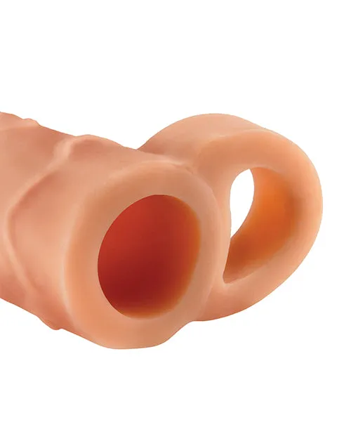 Fantasy XTensions Perfect 2in Extension Sleeve with Ball Strap 8in Vanilla Fantasy X Tensions Male Sex Toys