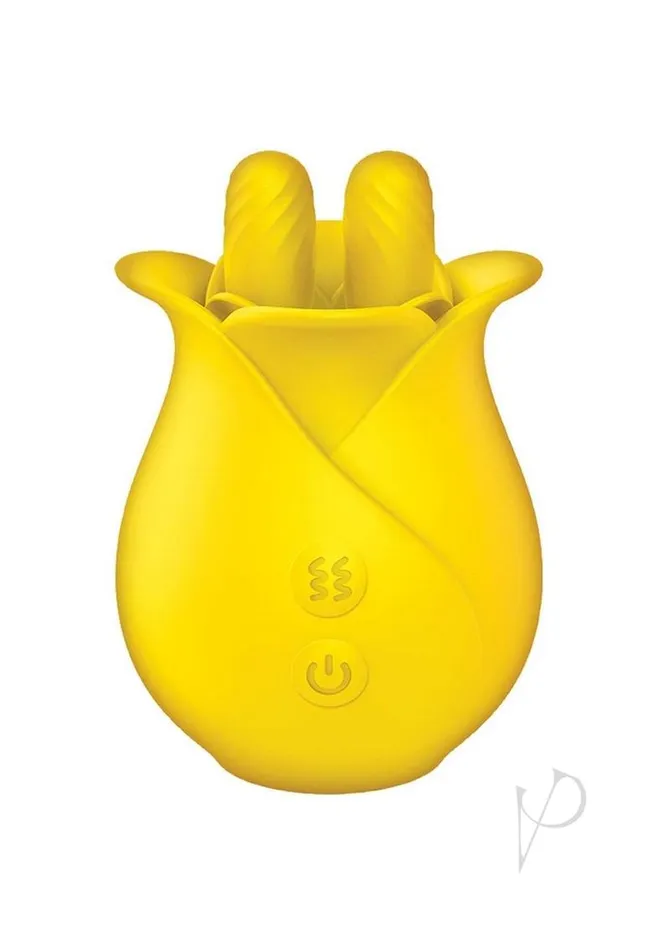 Female Sex Toys ClitTastic Tulip Rechargeable Silicone Clitoral Vibrator Yellow Clit Tastic