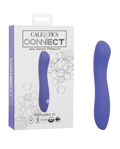 Female Sex Toys Connect CalExotics Connect Contoured G Rechargeable Silicone App Compatible GSpot Vibrator with Remote Control Purple