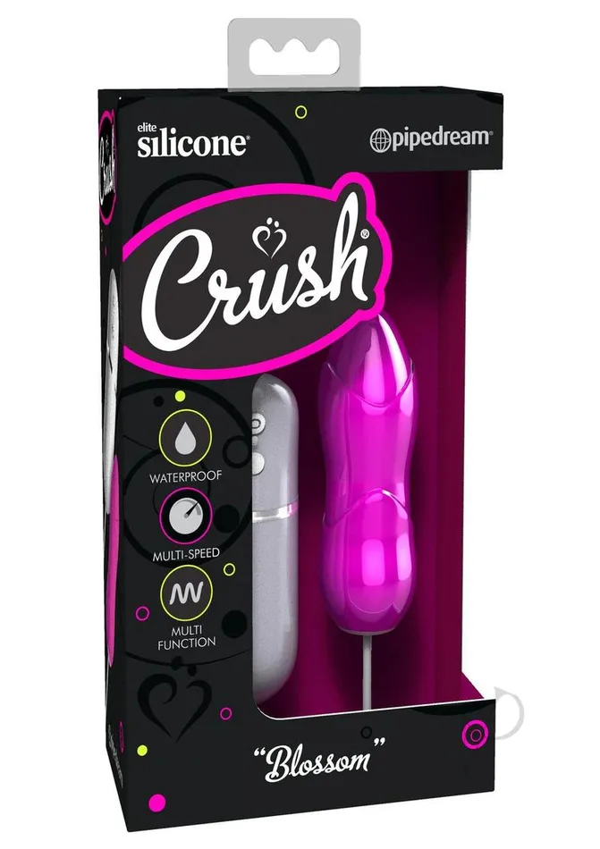 Female Sex Toys Crush Crush Blossom Wired Remote Control Silicone Textured Bullet Waterproof Pink