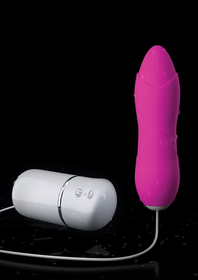 Female Sex Toys Crush Crush Blossom Wired Remote Control Silicone Textured Bullet Waterproof Pink