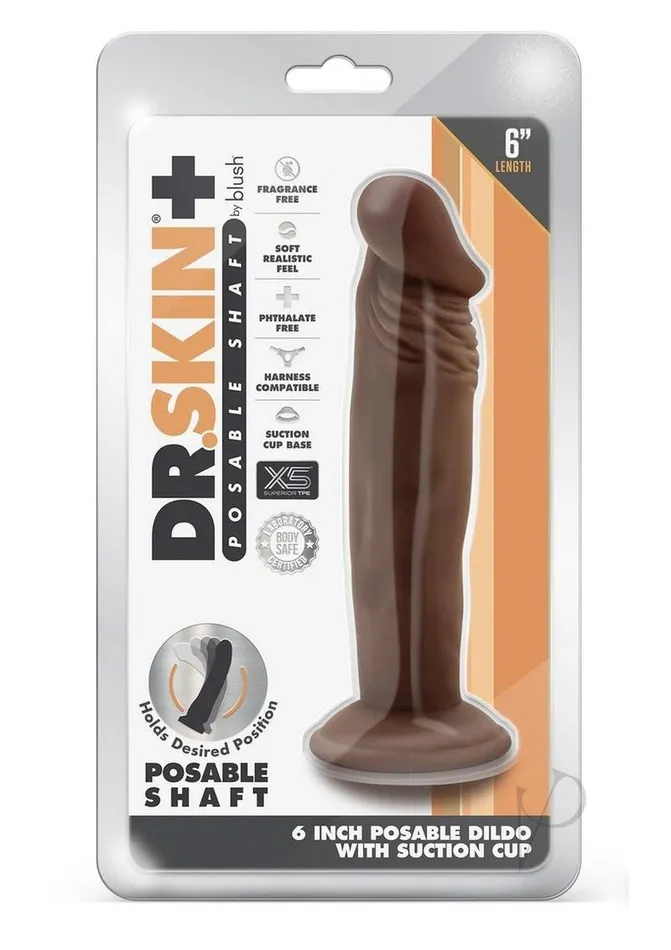 Female Sex Toys Dr Skin Plus Gold Collection Posable Dildo 6in Chocolate Dr Skin Female Sex Toys Dr Skin Plus Gold Collection Posable Dildo 6in Chocolate Dr Skin