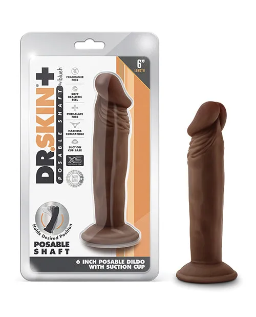 Female Sex Toys Dr Skin Plus Gold Collection Posable Dildo 6in Chocolate Dr Skin Female Sex Toys Dr Skin Plus Gold Collection Posable Dildo 6in Chocolate Dr Skin