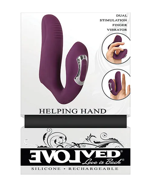 Female Sex Toys Evolved Helping Hand Silicone Rechargeable Finger Vibrator Purple