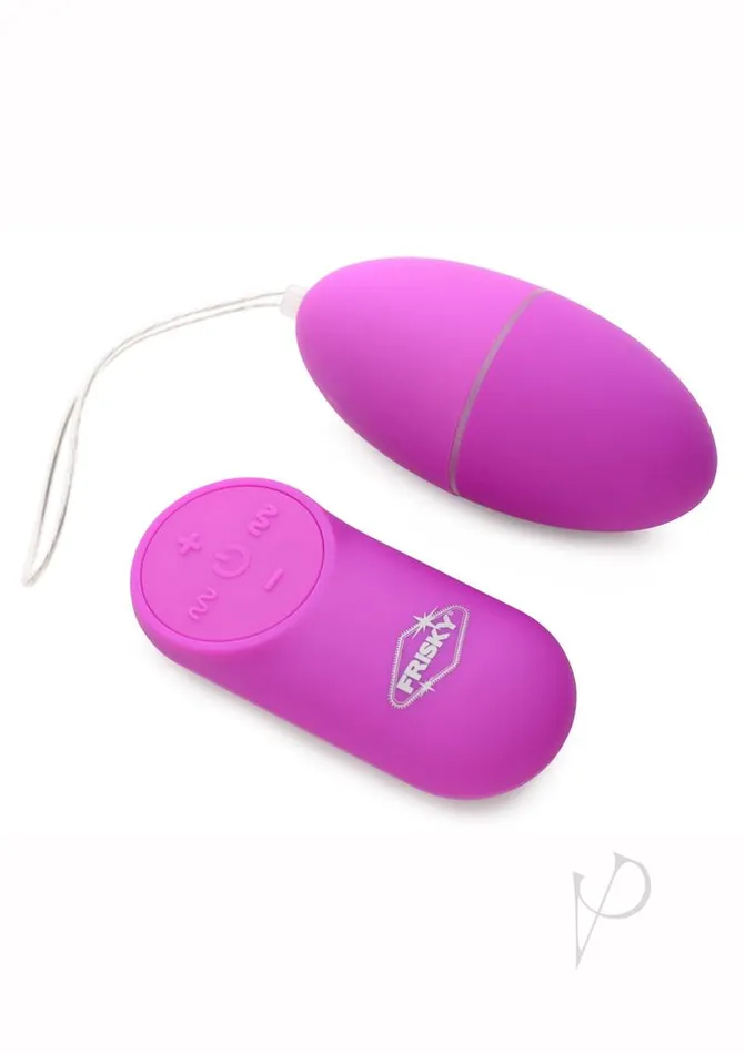 Female Sex Toys Frisky Frisky Scrambler 28X Rechargeable Vibrating Egg with Remote Control Purple