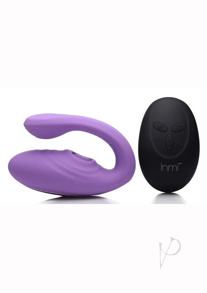 Female Sex Toys Inmi Inmi 7X Pulse Pro Pulsing Silicone Rechargeable Clit Stim Vibrator with Remote Control Purple