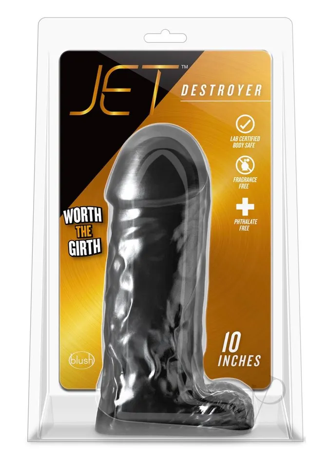 Female Sex Toys Jet Destroyer Dildo with Balls 10in Carbon Metallic Black Jet Female Sex Toys Jet Destroyer Dildo with Balls 10in Carbon Metallic Black Jet