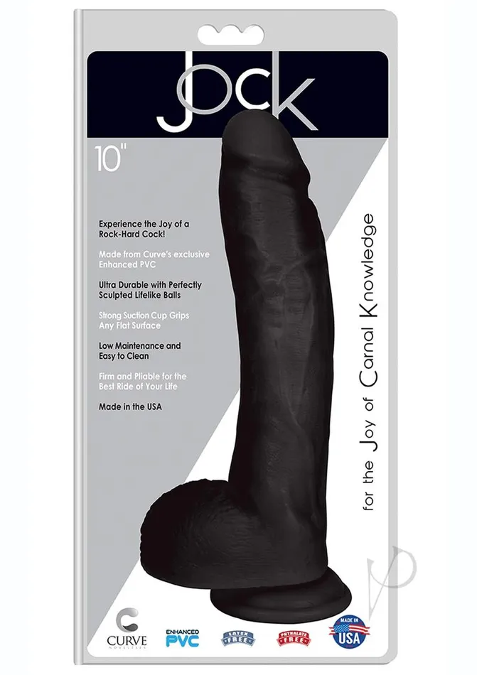 Female Sex Toys Jock Jock Realistic Dildo with Balls 10in Black