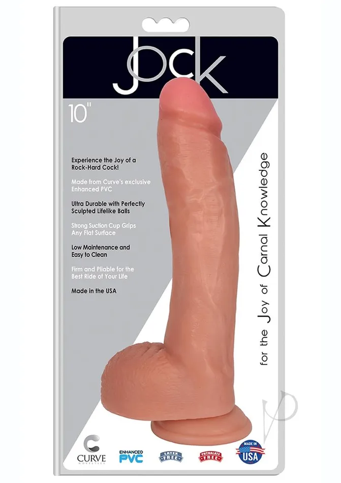 Female Sex Toys Jock Jock Realistic Dildo with Balls 10in Vanilla