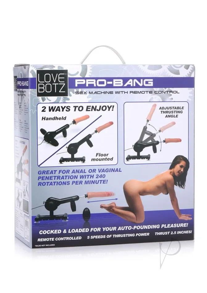 Female Sex Toys Lovebotz LoveBotz ProBang Plug In Sex Machine with Remote Control Black