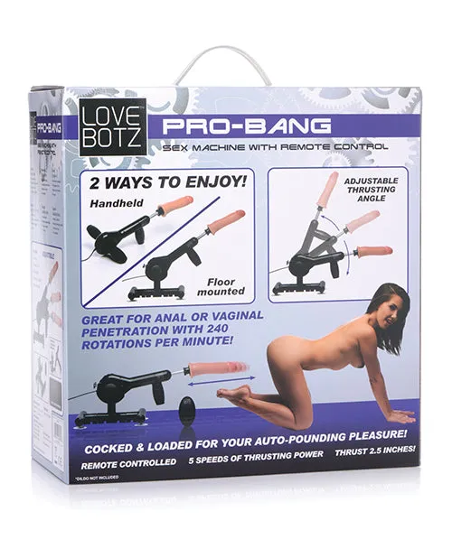 Female Sex Toys Lovebotz LoveBotz ProBang Plug In Sex Machine with Remote Control Black