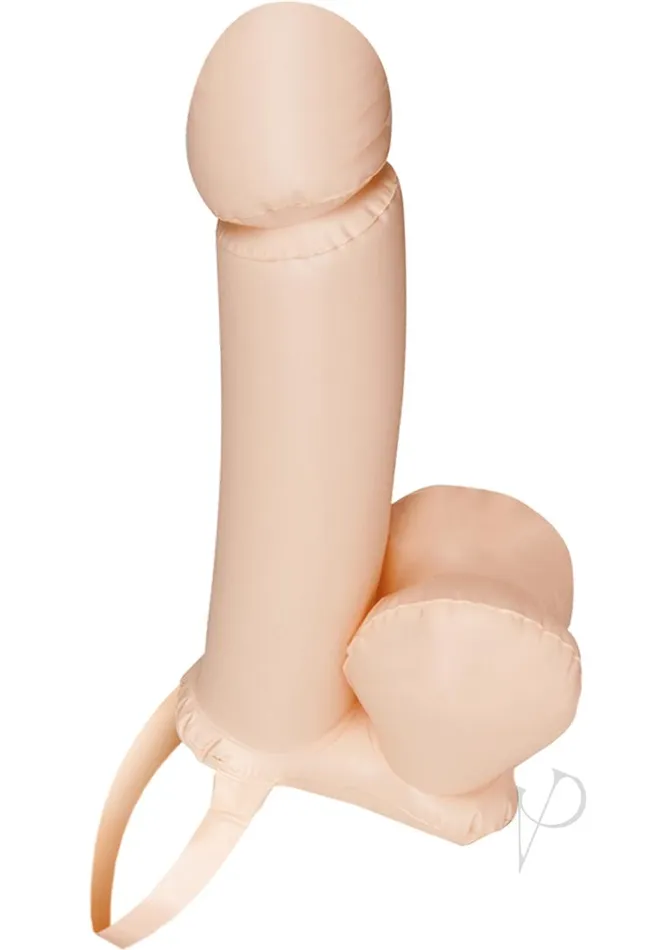 Female Sex Toys Nasstoys Get It On Inflatable Strap On Penis 21in Vanilla