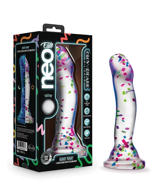 Female Sex Toys Neo Elite Glow in the Dark Silicone Hanky Panky Dildo 75in Confetti Multicolor Neo Elite Female Sex Toys Neo Elite Glow in the Dark Silicone Hanky Panky Dildo 75in Confetti Multicolor Neo Elite