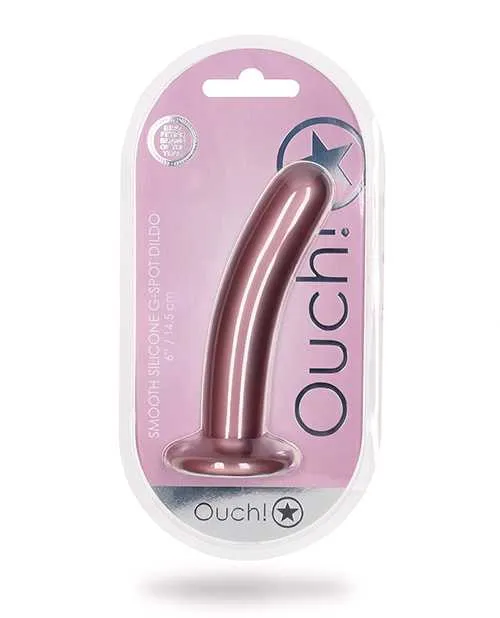 Female Sex Toys Ouch Ouch Smooth GSpot Silicone Dildo 6in Metallic Rose Gold Female Sex Toys Ouch Ouch Smooth GSpot Silicone Dildo 6in Metallic Rose Gold