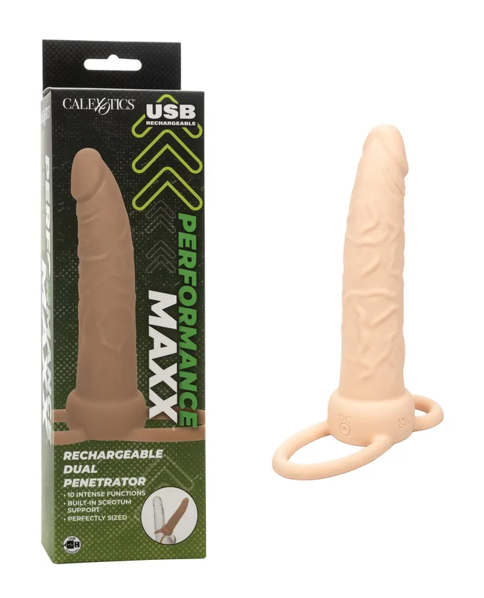 Female Sex Toys Performance Maxx Performance Maxx Rechargeable Silicone Dual Penetrator Vanilla Female Sex Toys Performance Maxx Performance Maxx Rechargeable Silicone Dual Penetrator Vanilla