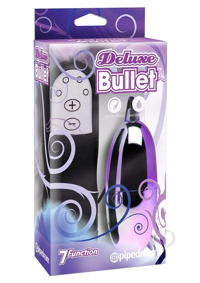 Female Sex Toys Pipedream Deluxe Bullet with Wired Remote Control Purple