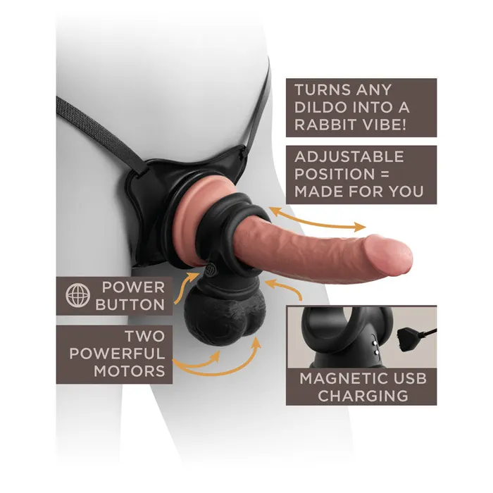 Female Sex Toys Pipedream King Cock Elite Crown Jewels Vibrating Swinging Balls