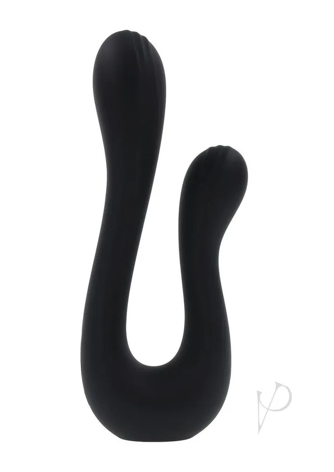 Female Sex Toys Playboy Playboy The Swan Rechargeable Silicone Dual Vibrator Black