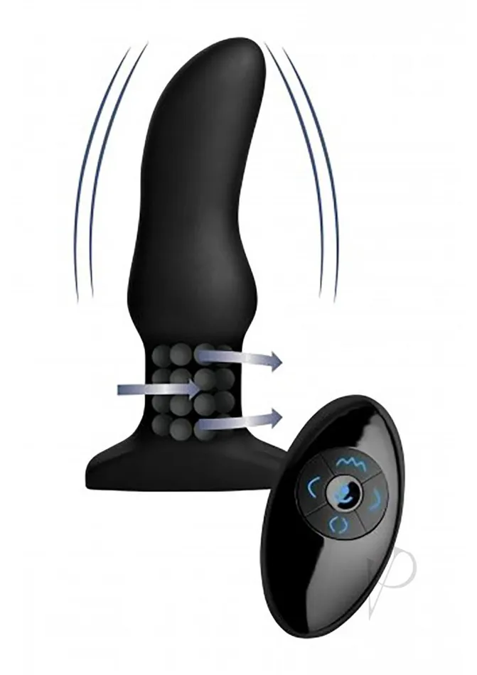 Female Sex Toys Rimmers Model M Rechargeable Silicone Curved Rimming Plug with Remote Control Black Rimmers