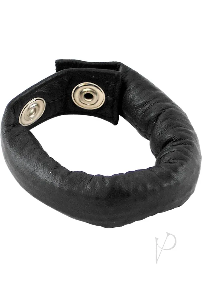 Female Sex Toys Rouge Rouge Weighted Leather Adjustable Cock Strap Black