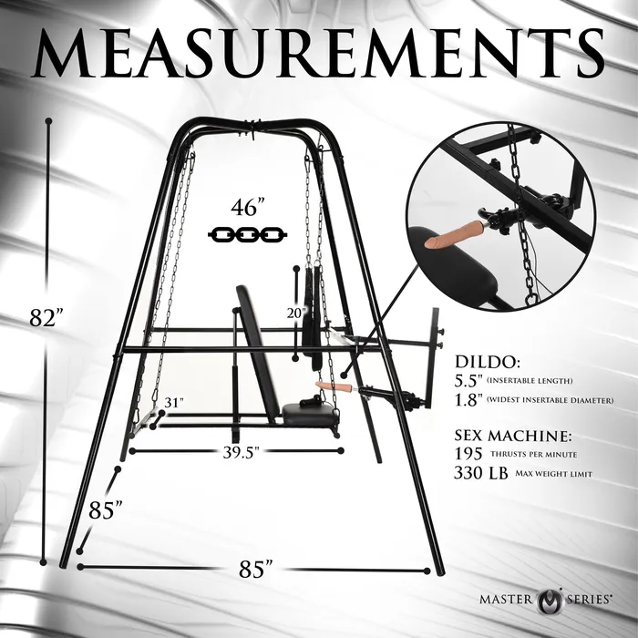 Female Sex Toys Throne Deluxe Adjustable Sling with Sex Machine Master Series