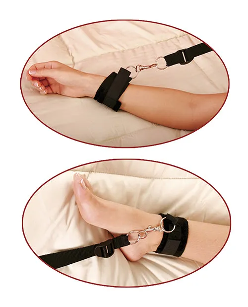 Fetish Fantasy Series Bed Bindings Restraint 4 Piece Kit Black Fetish Fantasy Series Couples