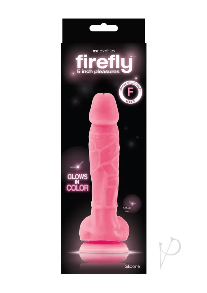 Firefly Dildos Firefly 5 Inch Pleasures Silicone Glow In The Dark Dildo 5in Pink