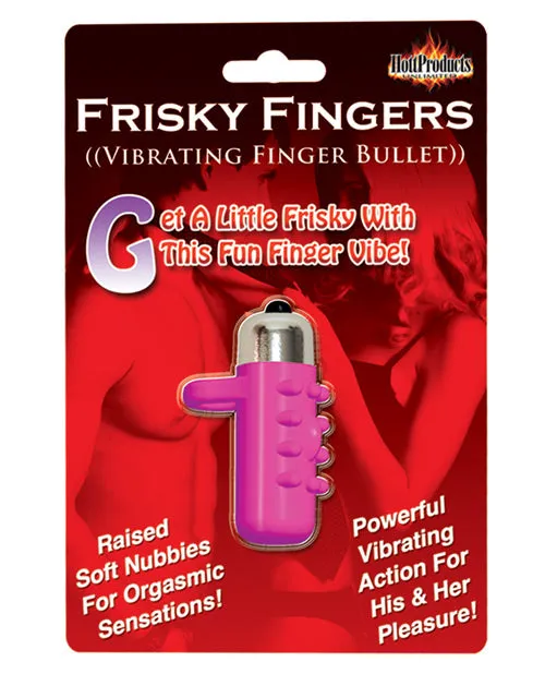 Frisky Fingers Silicone Finger Sleeve with Vibrating Bullet Magenta Hott Products Female Sex Toys