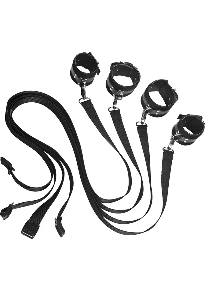 Frisky Four Point Restraint Set Black Frisky Anal