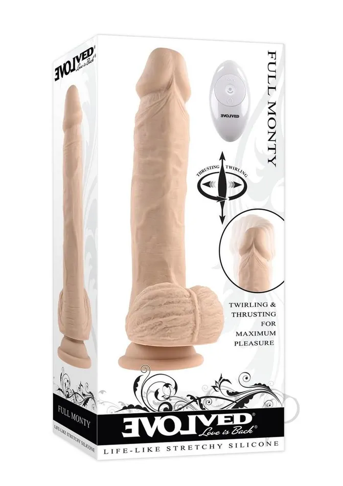 Full Monty Silicone Rechargeable Realistic Dildo with Remote Control 9in Vanilla Evolved Female Sex Toys Full Monty Silicone Rechargeable Realistic Dildo with Remote Control 9in Vanilla Evolved Female Sex Toys