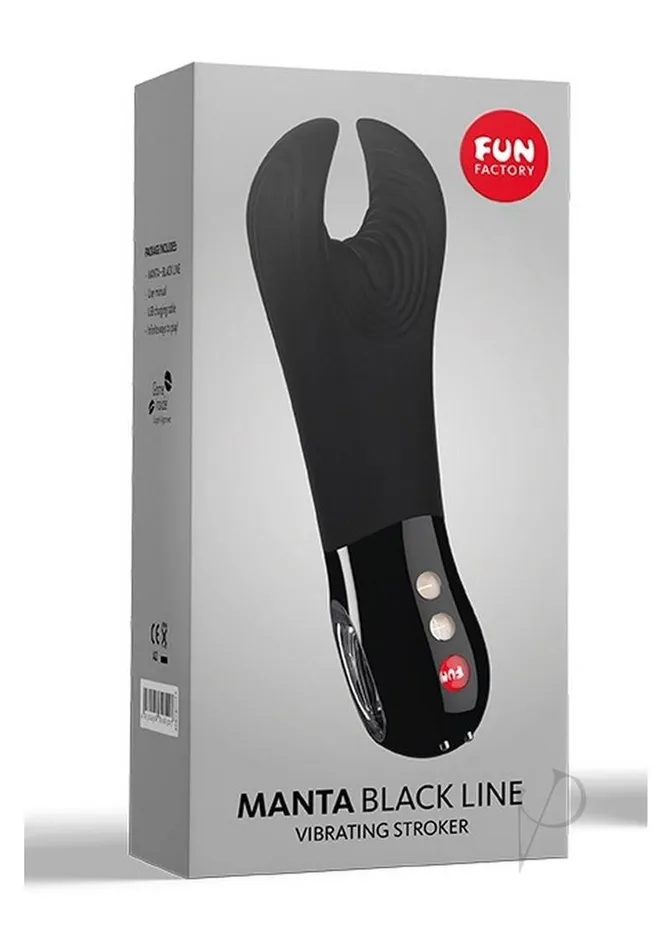Fun Factory Male Sex Toys Manta Silicone Vibrating Penis Toy Black