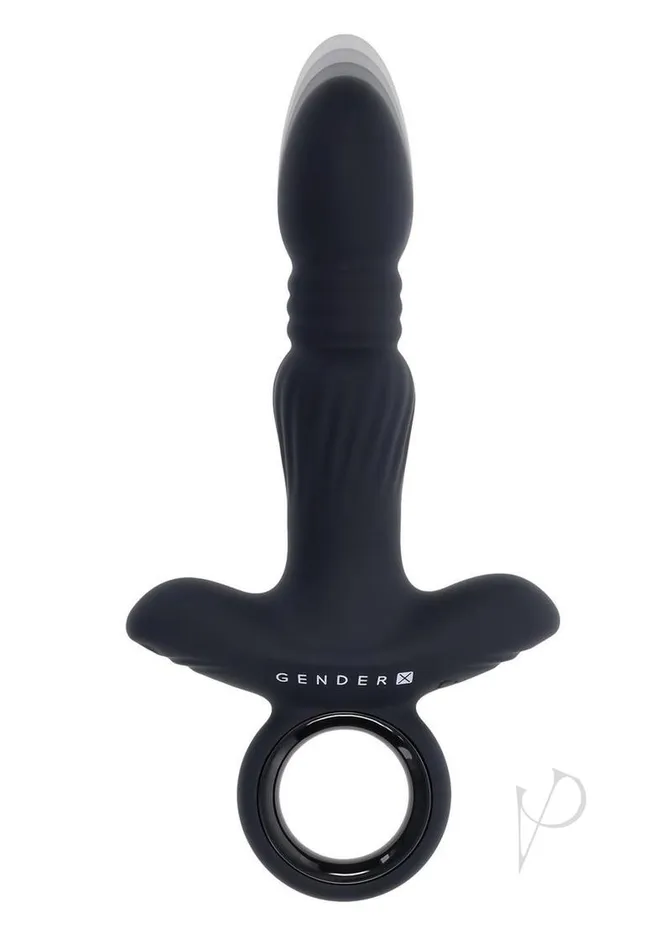 Gender X Anal Gender X Slayer Rechargeable Silicone Thrusting Anal Vibrator Black