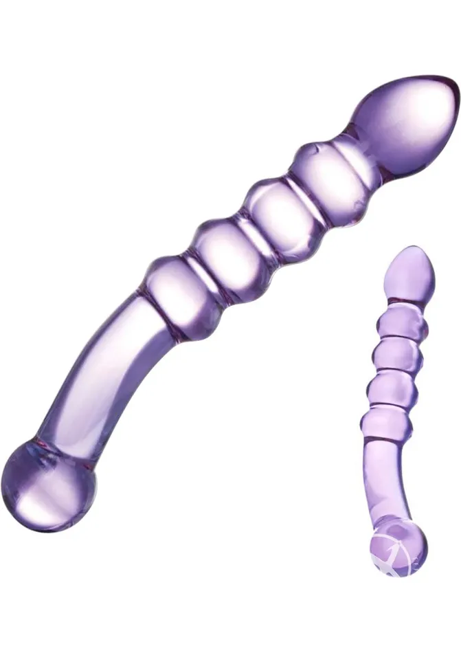 Glas Dildos Glas Purple Rain Ribbed Dildo Glas Dildos Glas Purple Rain Ribbed Dildo