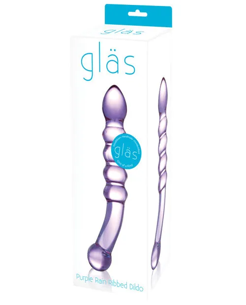 Glas Dildos Glas Purple Rain Ribbed Dildo Glas Dildos Glas Purple Rain Ribbed Dildo