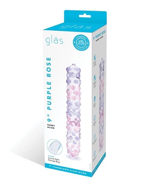 Glas Dildos Glas Purple Rose Glass Nubby Dildo 9in ClearPink Glas Dildos Glas Purple Rose Glass Nubby Dildo 9in ClearPink