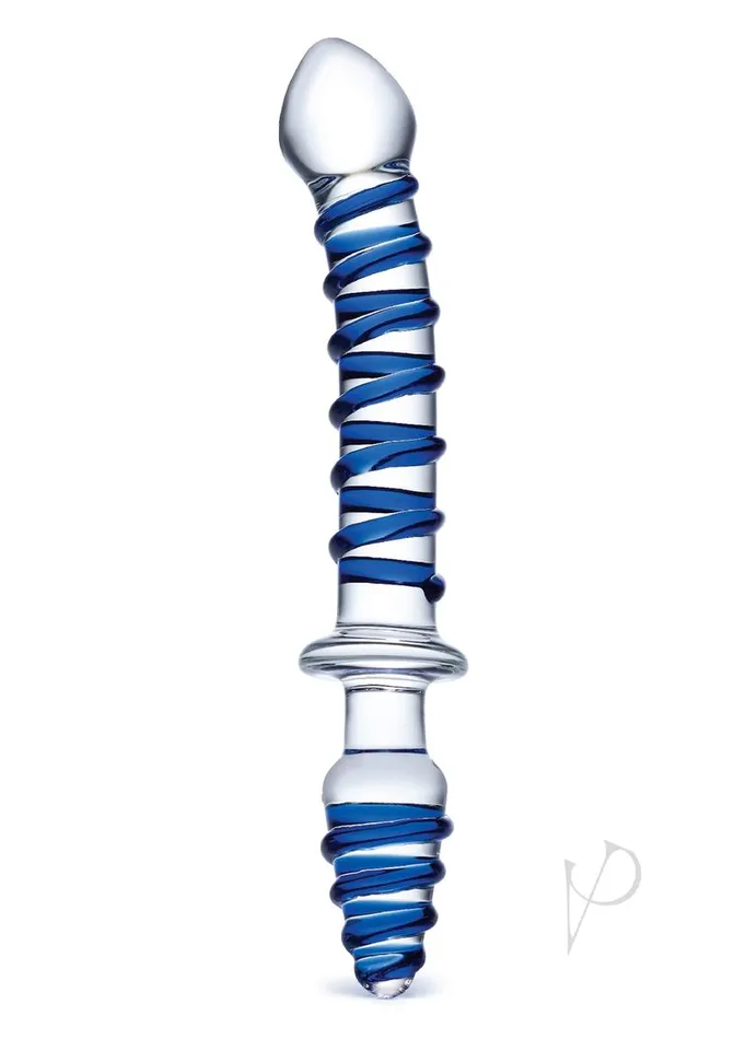 Glas Glas Mr Swirly Double Ended Glass Dildo and Butt Plug 10in BlueClear Dildos Glas Glas Mr Swirly Double Ended Glass Dildo and Butt Plug 10in BlueClear Dildos