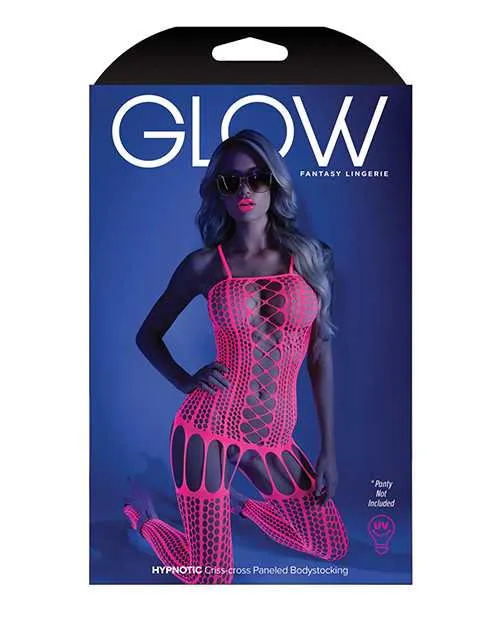 Glow By Fantasy Lingerie Dildos Glow Black Light Criss Cross Paneled Bodystocking Neon Pink OS Glow By Fantasy Lingerie Dildos Glow Black Light Criss Cross Paneled Bodystocking Neon Pink OS