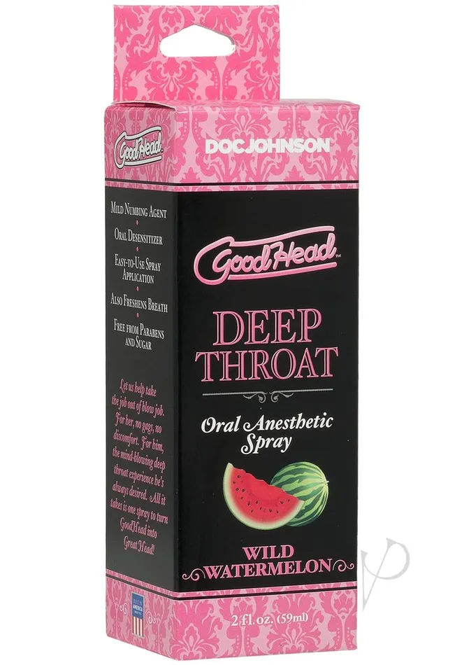 GoodHead Deep Throat Oral Anesthetic Spray Wild Watermelon 2oz Good Head Male Sex Toys GoodHead Deep Throat Oral Anesthetic Spray Wild Watermelon 2oz Good Head Male Sex Toys