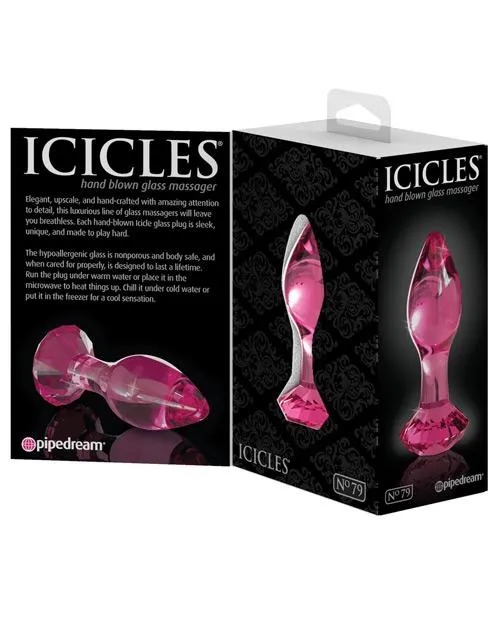 Hand Blown Glass Diamond Butt Plug Icicle Anal